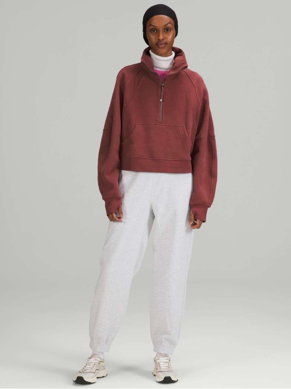 Lululemon Scuba Oversized Funnel Neck Half-Zip Smoky Red M/L